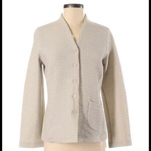 Eileen Fisher Waffle Weave Blazer Beige